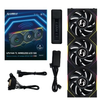 LIAN LI UNI TL120 WIRELESS LCD TRIPLE FAN BLACK 120MM