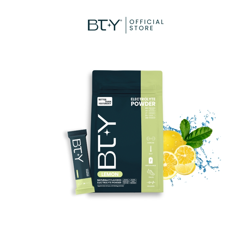 BTY Lemon Flavor บีทีวาย กลิ่นเลม่อน รูปแบบผงชง จำนวน 1 ถุง บรรจุ 20 ซอง