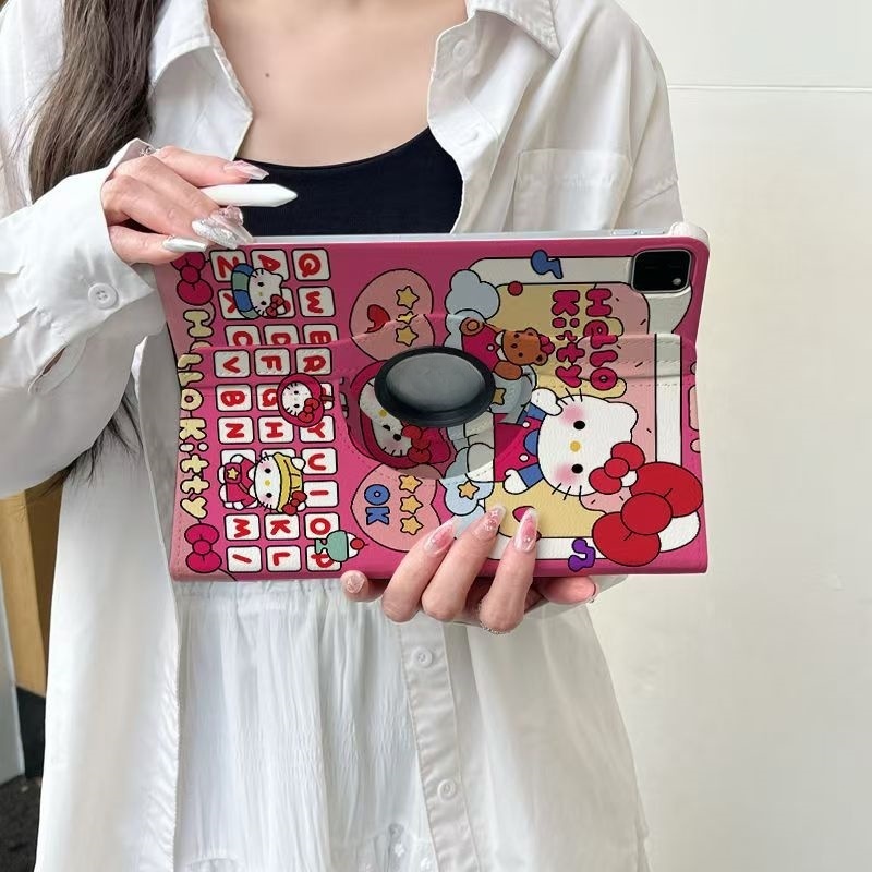 24 ชั่วโมง เคสป้องกัน iPad หมุนได้ 360°ลาย KITTY สุดน่ารัก เหมาะกับ Air7 Air6 Air8 11 ​​Gen12 Gen10 ราคา ถูกที่สุด ดีลบีเคเค แกลเลอรีภาพที่ 8