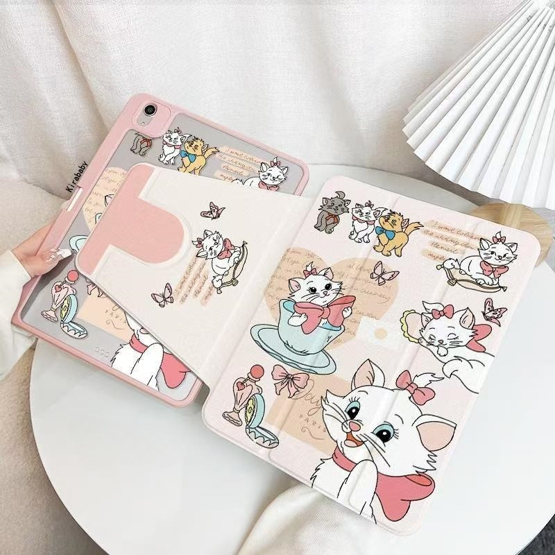 เคสไอแพด Air7 Air6 Maire Cat หมุนได้ 360° Pen Slot for iPad Gen11 Gen10 Air4 Pro11 mini7 Gen8 10.2