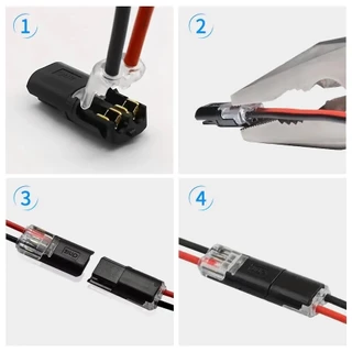 ข้อต่อสายไฟเสียบเร็ว 10ตัว ◀️ส่งจากไทย​▶️ ไม่ต้องบัดกรี Quick Wire Connector 1/2/3 PIN กันน้ำ รถยนต์