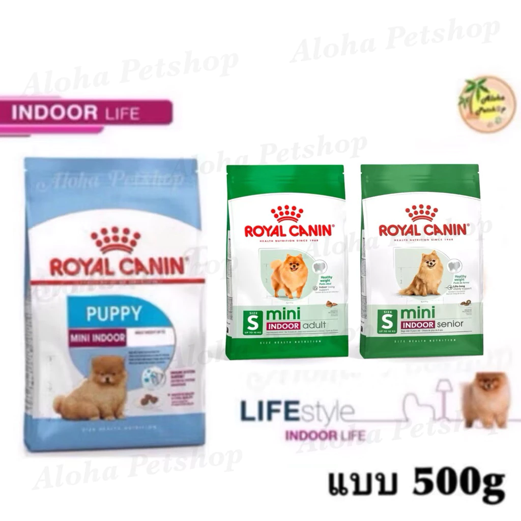 Royal Canin Indoor 500g Puppy, Adult, Senior ❤️🐶โรยัล คานิน สุนัขเลี้ยงในบ้าน ลูก,โต,สูงวัย 500g