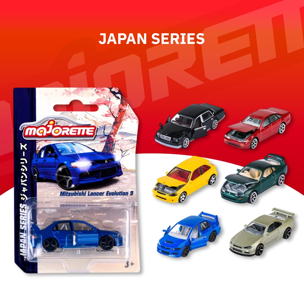 Majorette Japan Series รถเหล็กมาจอเร็ต ชุดเจแปนซีรีย์ ขนาด 1/64 EK9 EVO R34 SUPRA A31 CENTURY
