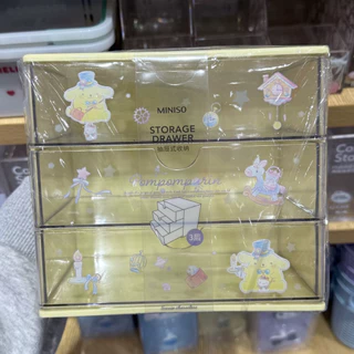 🎀พร้อมส่ง กล่องเก็บของ 3 ชั้น Sanrio x Miniso ลิขสิทธิ์แท้ 💯