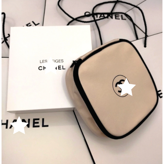 Chanel Les Beiges Makeup Cosmetic Bag GWP ของแถมเครื่องสำอางค์  ขนาด: 16 * 16 * 5 ซม