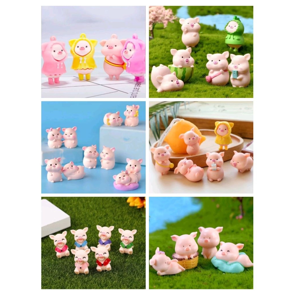 หมูนำโชค ตุ๊กตาจิ๋ว โมเดลจิ๋ว แต่งสวน ตุ๊กตาแต่งสวนจิ๋ว ตุ๊กตาจัดสวนถาด