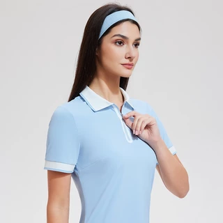 Cosleaf เสื้อโปโลผู้หญิงสปอร์ตลุค ซิปหน้า ทรงPoloเข้ารูป ผ้ายืดหยุ่น ใส่สบาย ไปยิม เทนนิส แบดมินตันเหมาะทุกกีฬา