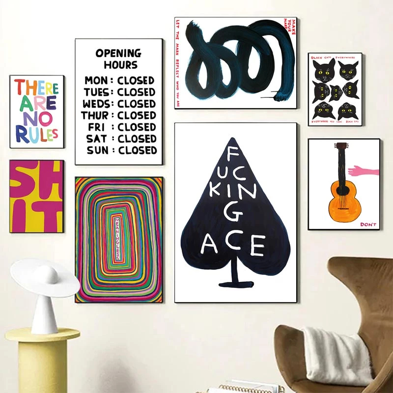 (พร้อมส่งจากไทย ภาพรวมกรอบ) Nordic โปสเตอร์และพิมพ์ภาพบทคัดย่อ Dachshund Black Cat Circus Wall Art สําหรับตกแต่งผนังบ้าน