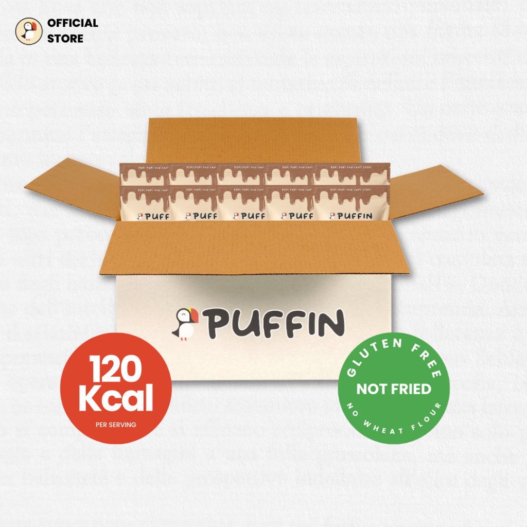 Puffin ขนมข้าวกล้องอบกรอบ รสช็อกโกแลต ช็อคโกแลต ขนมคลีน ขนมเด็กชอบ ขนมอร่อยๆ ขนมกรอบหรอย Chocolate R