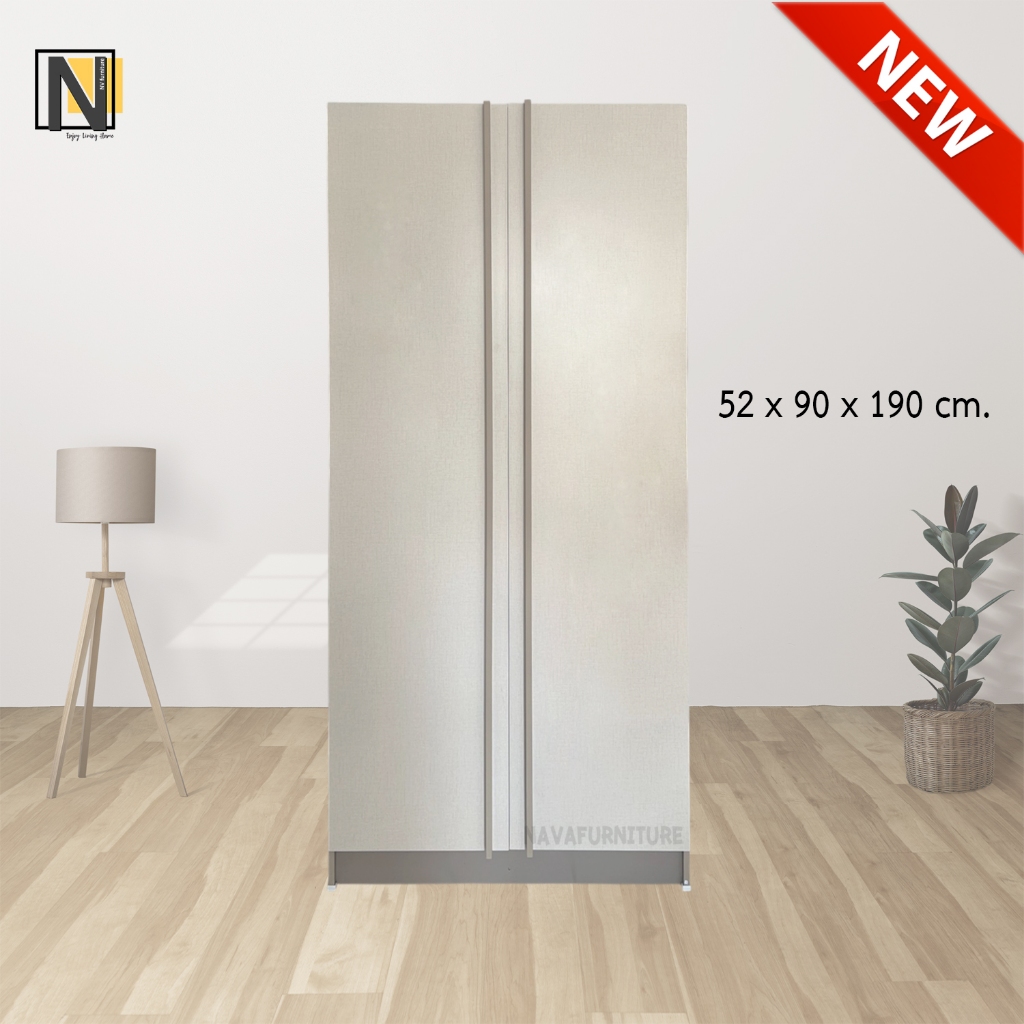 Rizzy ตู้เสื้อผ้า 90 cm ขนาด 90*52*190 cm มีราว 2 ขั้น