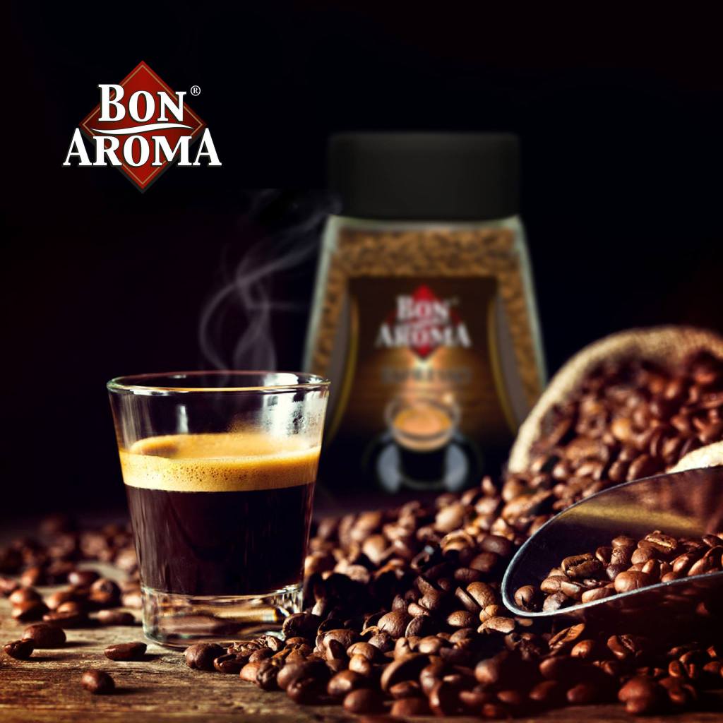 กาแฟสำเร็จรูป Bon Aroma 100 กรัม หอมเข้มข้น กลิ่นกาแฟแท้