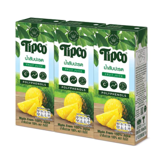 [เเพ็ก3] TIPCO น้ำสับปะรด Pineapple Juice 100% ขนาด 200 มล.