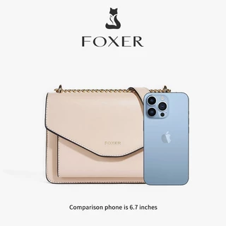 FOXER กระเป๋าสะพายข้างสำหรับผู้หญิง อุปกรณ์โลหะประณีต ดีไซน์เรียบง่าย เหมาะสำหรับใช้ในชีวิตประจำวัน