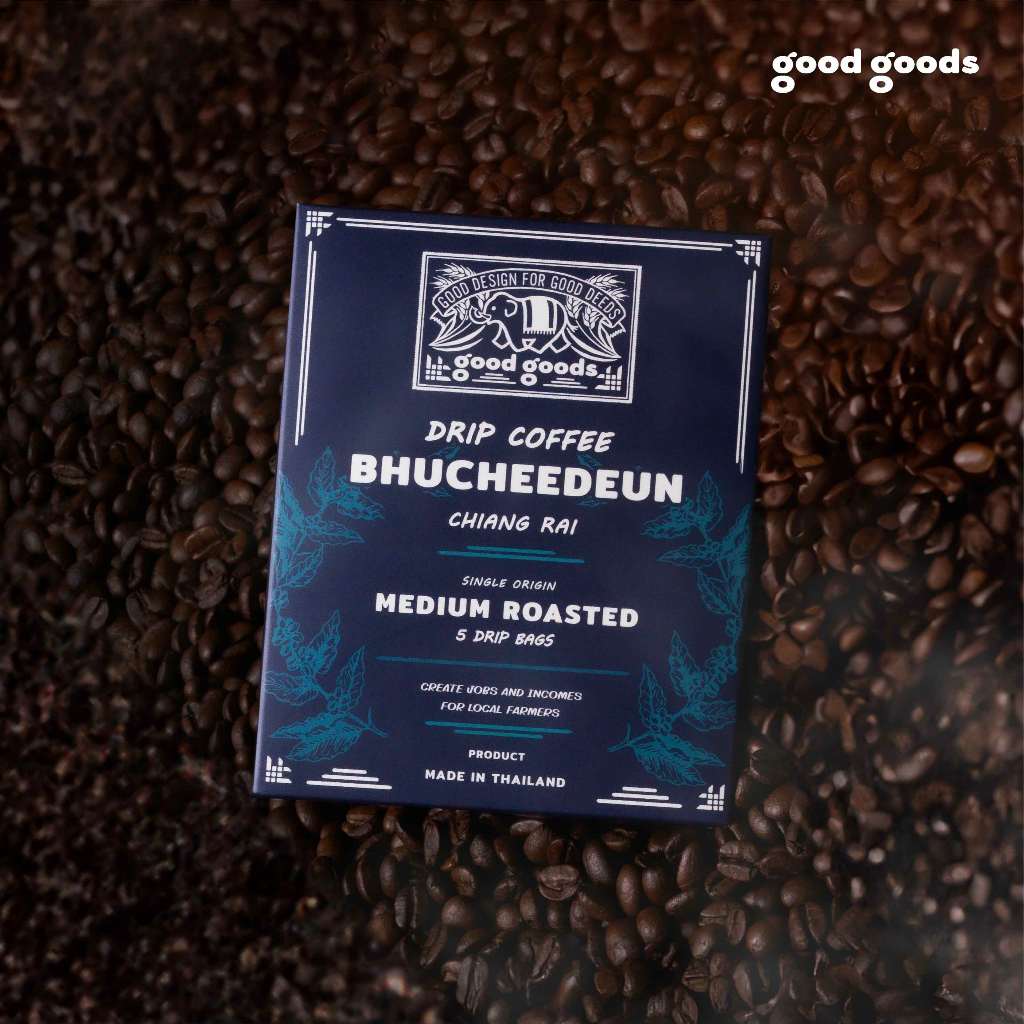 [New Packaging!] กาแฟคั่วบด ดริป แบ็ก ภูชี้เดือน อราบิก้า 100% Good Goods