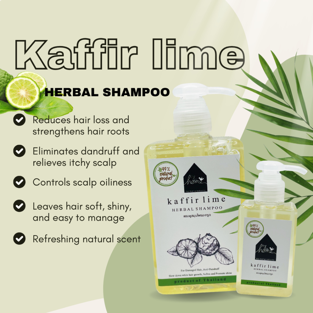 แชมพูสมุนไพรมะกรูด Kaffir Lime Herbal Shampoo - สำหรับผมแห้งเสีย