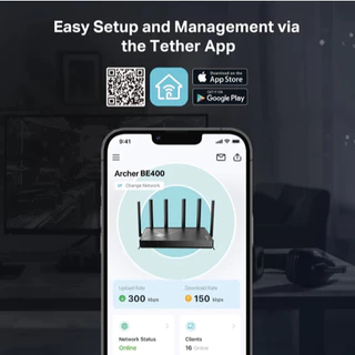 TP-Link Archer BE400 BE6500 Dual-Band WiFi7 RouterรองรับEasyMesh ของแท้รับประกัน LifeTime synnex