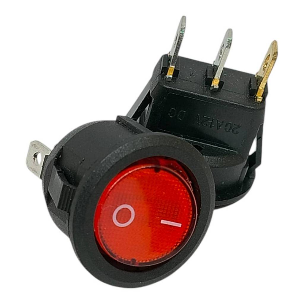 1ชิ้น สวิทซ์ กลม  3ขา สีแดง ขนาด 22mm 12V 220V สวิตซ์แลมป์