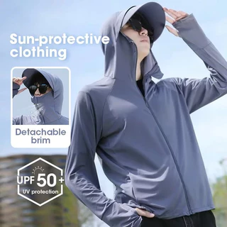 GR UPF50+เสื้อกันuv เสื้อกันยูวี 45-107KG ปีกหมวกแบบถอดได้ เดินทางป้องกันรังสียูวี ใส่ได้ทั้งผู้หญิงและผู้ชาย