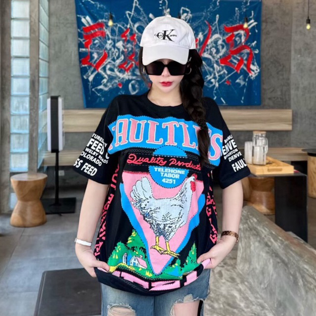 เสื้อยืดโอเวอร์ไซส์ผู้หญิง สไตล์ เกาหลี ดีไซน์ น่ารักๆสำหรับผู้หญิง Clothing Lady Tshirt Women .