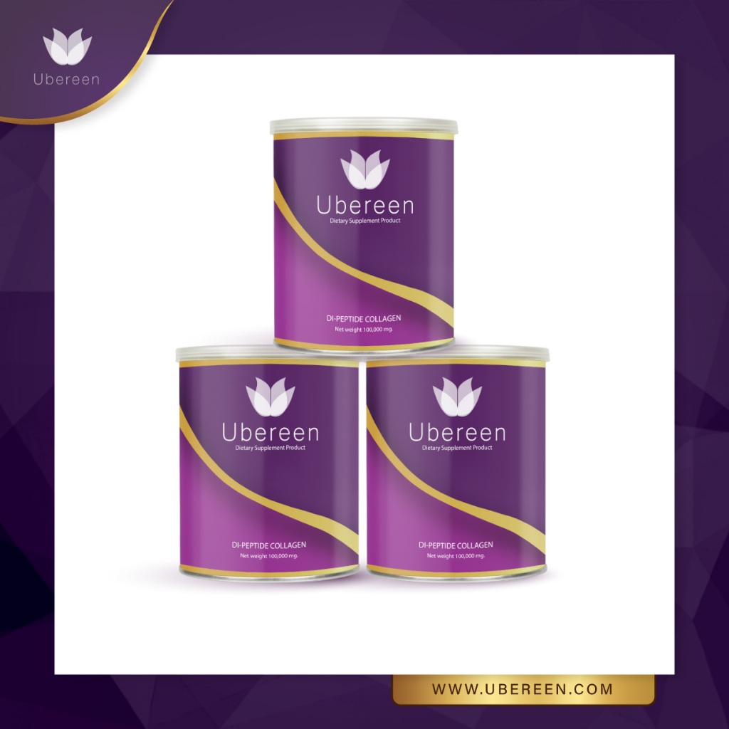 คอลลาเจน 3กระปุก Ubereen Peptide Plus Dipeptide ผิวเรียบเนียน สิวลด บำรุงข้อ