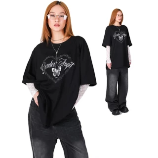 kome.offi เสื้อยืดโอเวอร์ไซส์ รุ่น Gender angel / Angel heart