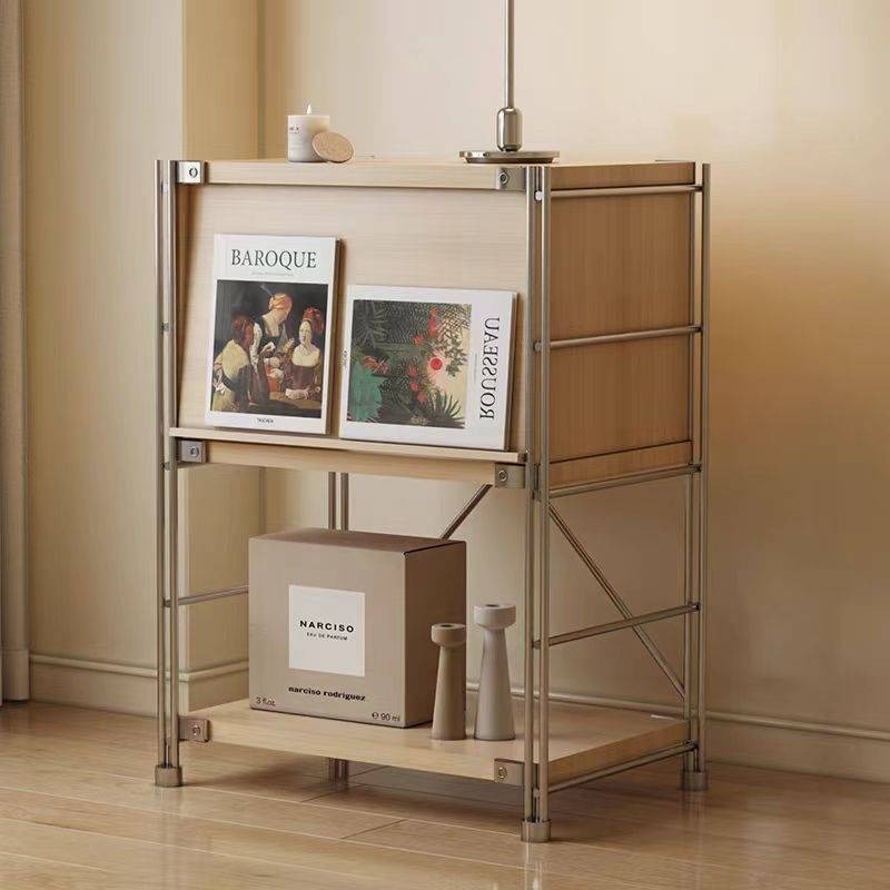 ตู้นิตยสารไม้แข็ง Flip Door รั้วเก็บสไตล์ญี่ปุ่นสำหรับห้องเรียน ห้องนั่งเล่น ห้องนอน พื้นหนาตู้แสดงผ