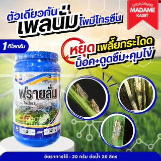 ฟรายลั่ม ขนาด 1 กิโลกรัม (ไพมีโทรซีน 50%)ตัวเดียวกับเพลนั่ม คุ้มกว่า ถูกกว่า กำจัดเพลี้ยดื้อยา เพลี้ยกระโดดสีน้ำตาล เพลี