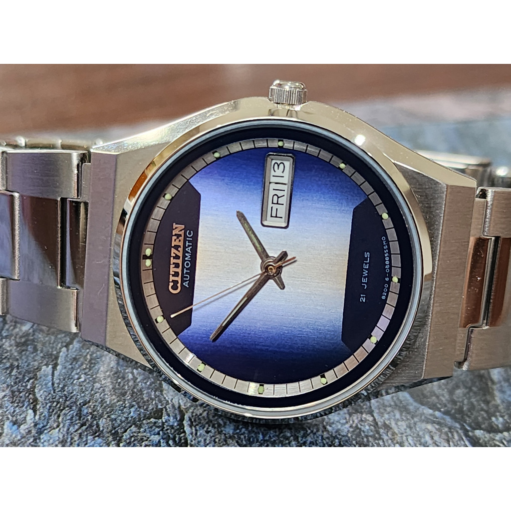 นาฬกา citizen automatic รุ่นเก่า หน้าฟ้า สภาพสวยมาก ๆ แท้เดิมทัั้งเรือน เดินดีปกติ 71-2591