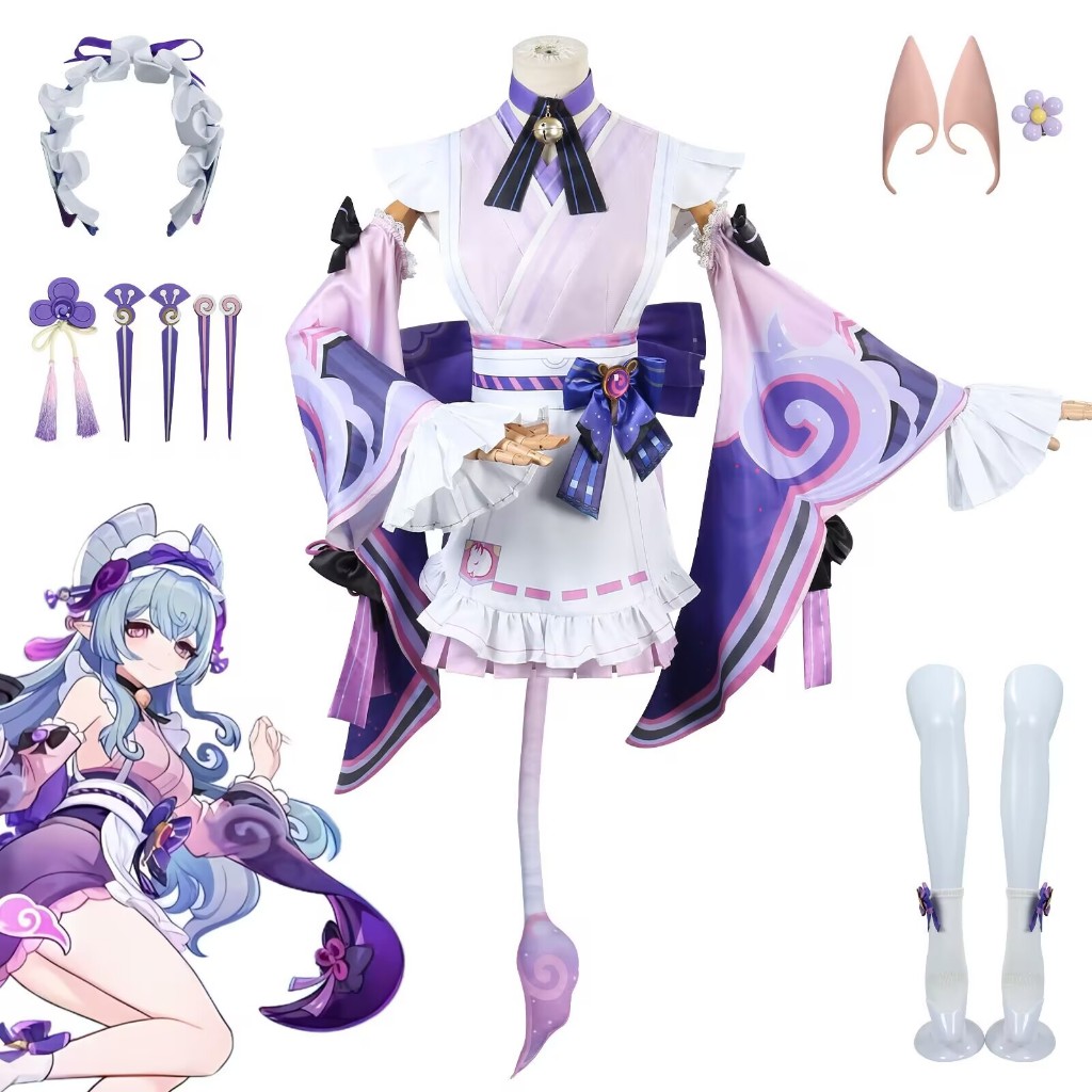 Yumemizuki Mizuki Cosplay Costume Wig สำหรับเกม Genshin Impact ผู้หญิง ชุดกิโมโน ผู้หญิง ชุดเล่นบทบา