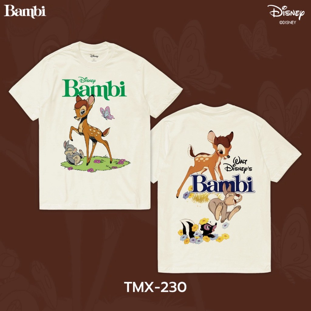 Power 7 Shop เสื้อยืดการ์ตูน "Bambi" คอลเลคชั่น "Disney Classics" “เทคนิคพิเศษ“(TMX-230-สีครีม)