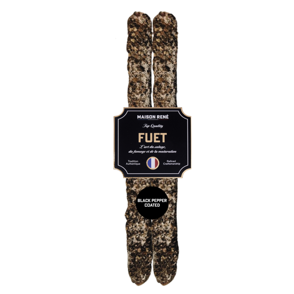 Fuet Black Pepper Coated 70g ไส้กรอกหมูฟูเอตเคลือบพริกไทยดำ