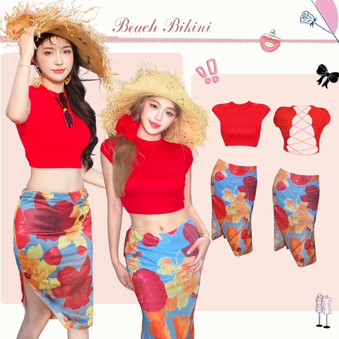 Beach Bikini ชุด 3 ชิ้น ชุดชายทะเล เดรสผ่าข้าง+เสื้อโชหลัง ชุดชายหาดฤดูร้อนสุดเซ็กซี่และมีสไตล์ ราคา ถูกที่สุด ดีลบีเคเค รูปภาพหลัก