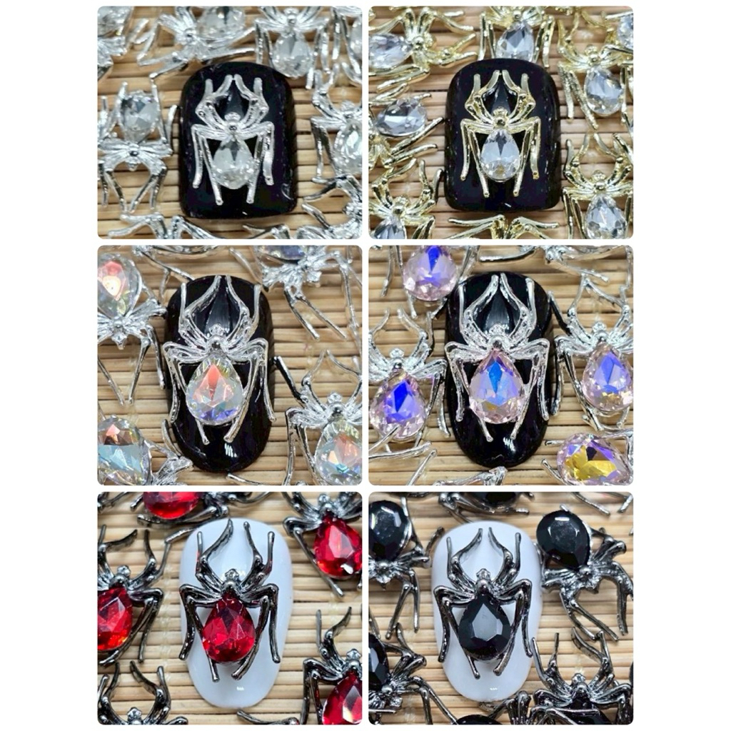 แมงมุม🕷️แต่งเพชร สำหรับแต่งเล็บ 10 ชิ้นต่อแพ็ค🇹🇭🇹🇭🇹🇭🇹🇭🇹🇭￼