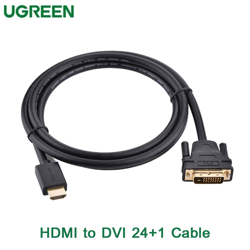 (พร้อมส่ง) UGREEN HDMI to DVI 24+1 Cable or DVI 24+1 to HDMI Cable 1.5m
