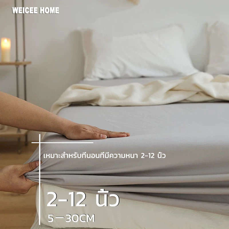 WEICEE ผ้าปูที่นอน Cotton สีพื้น thumbnail 3