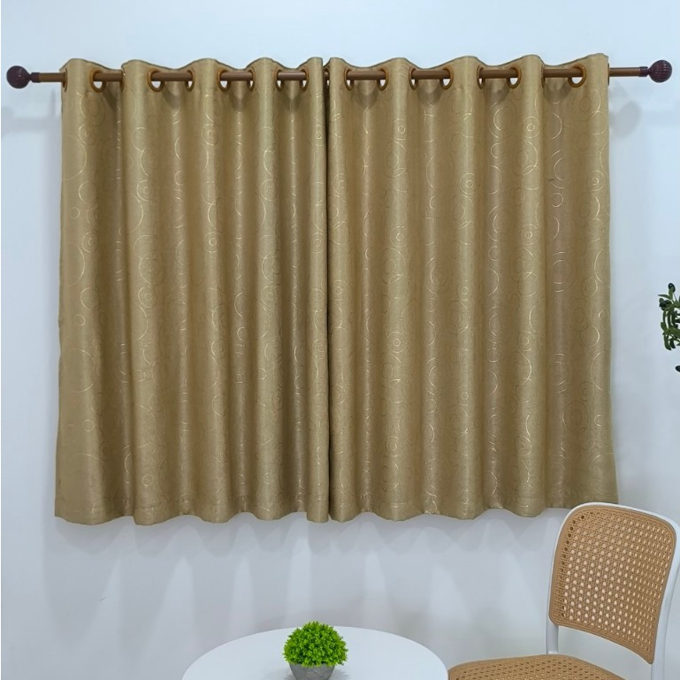 แนะนำ ผ้าม่าน ผ้าม่านหน้าต่าง  ลายโดนัท เนื้อหนากันยูวี แบบม่านตาไก่ ราคาพิเศษ มีเก็บเงินปลายทาง