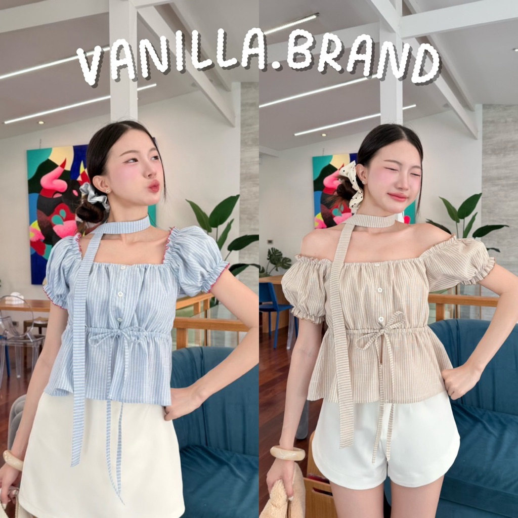 เสื้อแขนตุ๊กตารูดเอว มีสายคล้องคอ -ttm / VB0488