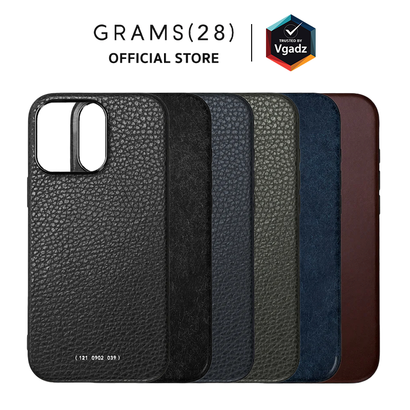 GRAMS(28) - เคสสำหรับ iPhone 16 Pro / 16 Pro Max รุ่น 121 Magnetic Leather (Pebbled / Snowflake / Ho