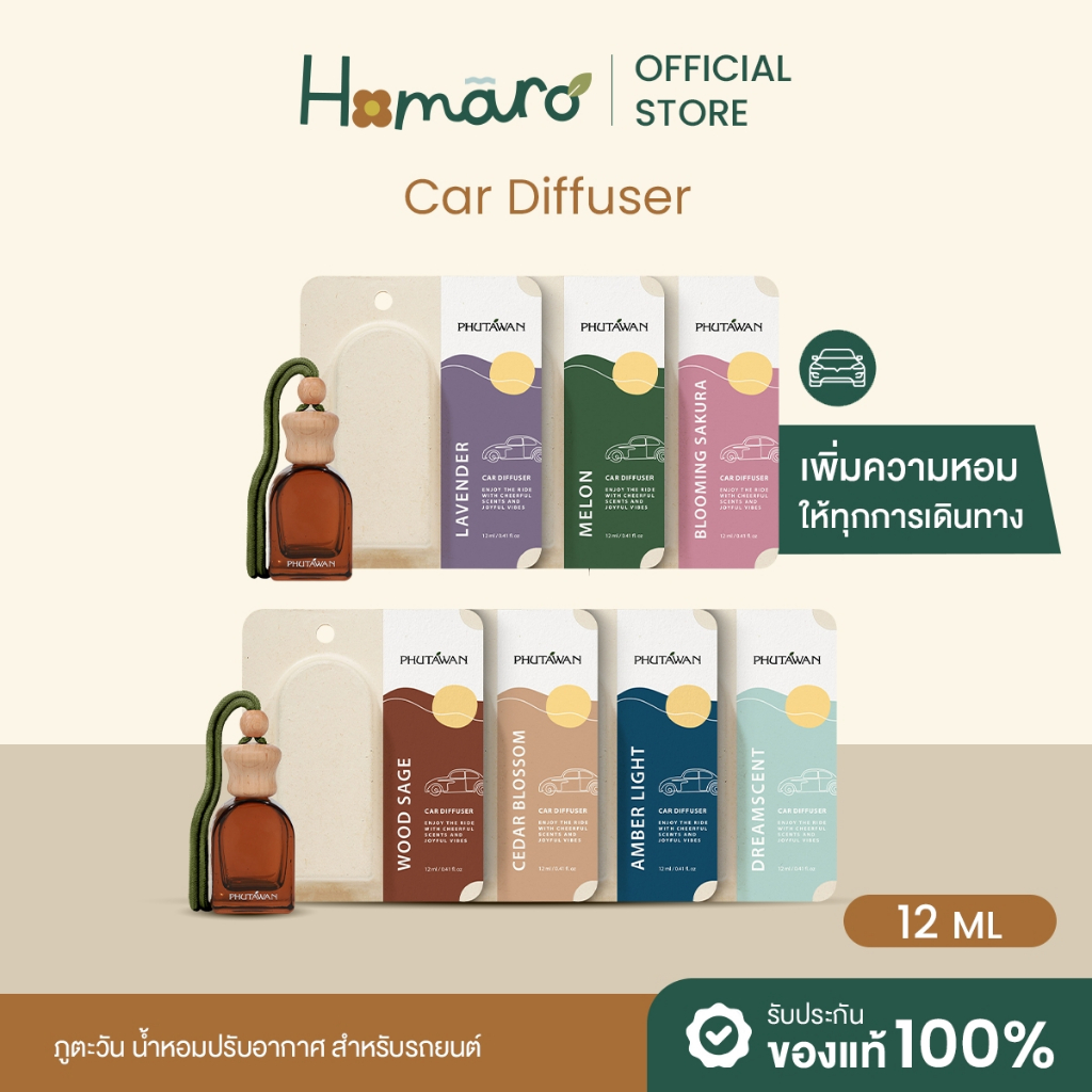 PHUTAWAN Car Diffuser ภูตะวันน้ำหอมปรับอากาศ สำหรับรถยนต์