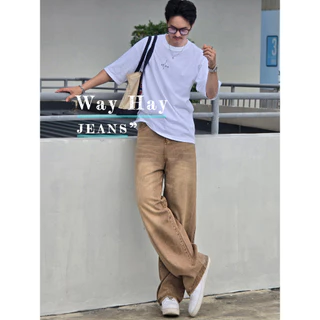 3 สี Baggy jeans กางเกงยีนส์ขากระบอกตรง ทรง ผลิตจากผ้ายีนส์แท้คุณภาพสูง ผ้าหนานุ่มสวมใส่สบาย
