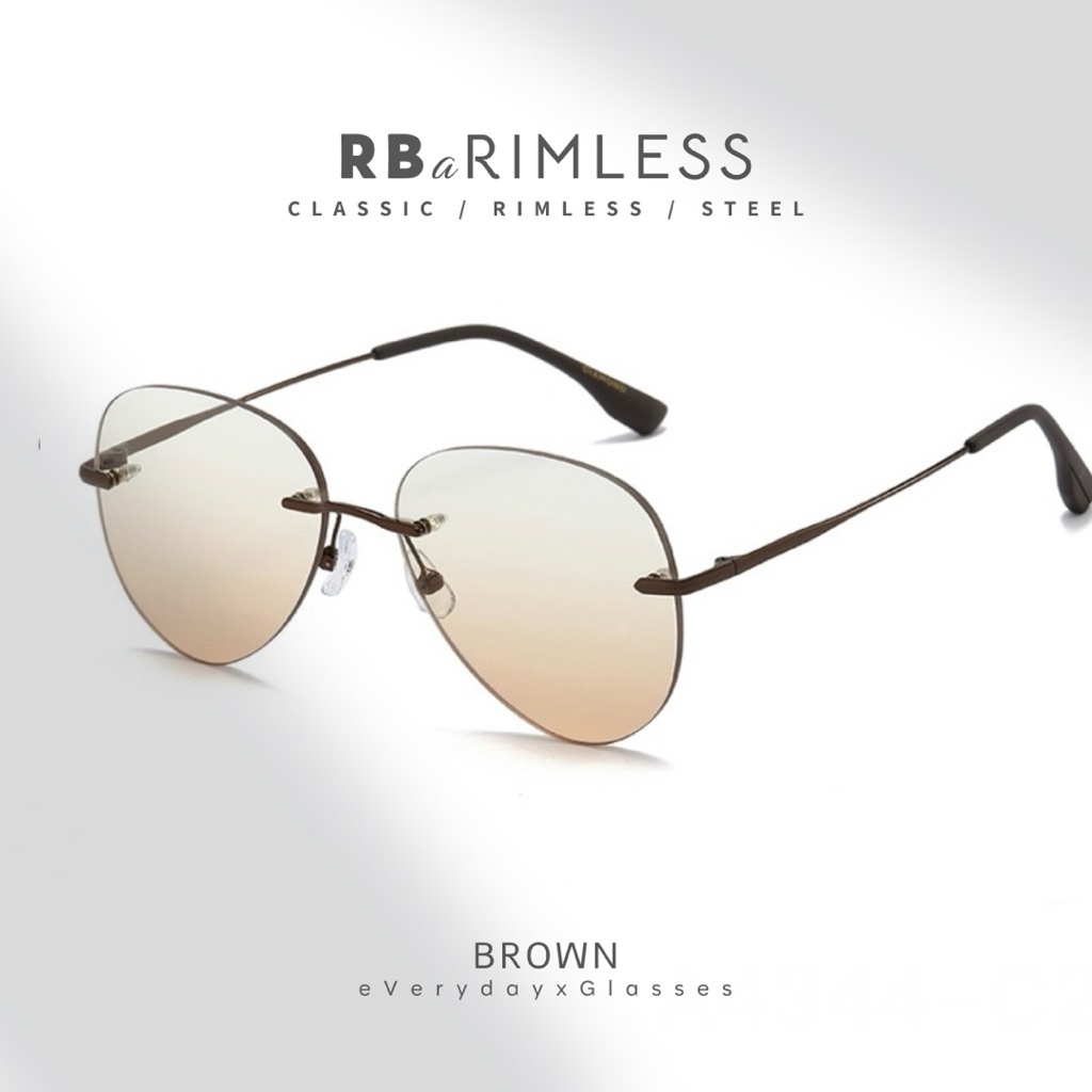 RB a Rimless สัมผัสความคลาสสิก ไร้กรอบเลนส์เปลี่ยนสีอัตโนมัติ ปรับเฉดสีตามความเข้มของแสงแดด ทรงนักบินอมตะ เป็นเอกลักษณ์