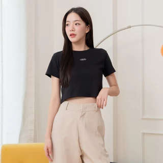 Bibi_SP086 เสื้อ Baby Tee คอตตอน 100% ปักโลโก้ ใส่สบาย แมทช์ง่าย แมทช์ได้ทั้งเอวสูง/ต่ำ