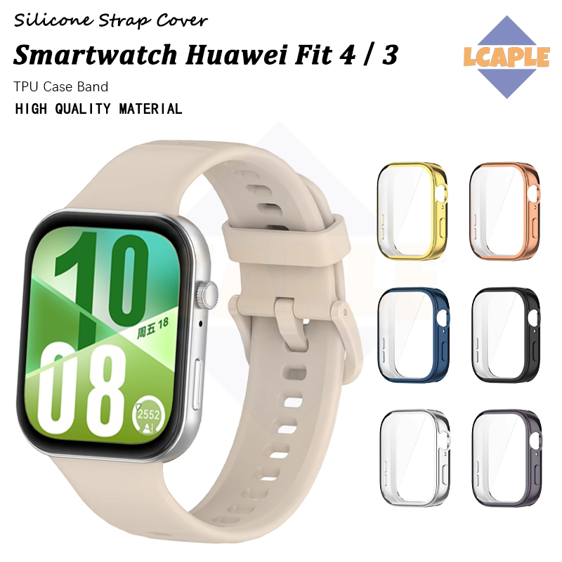 สายรัดยาง TPU อ่อนนุ่ม for Huawei Watch Fit 4/4 Pro เปลี่ยนซิลิโคนสปอร์ตนุ่มป้องกันหน้าจอสายคล้องคอ for Huawei Fit 3