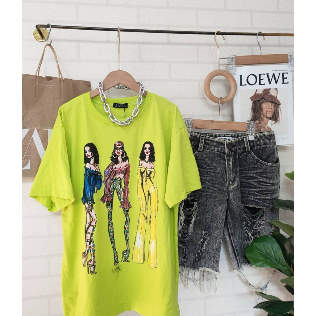 SIS.ON | พร้อมส่ง Oversize เสื้อยืดโอเวอร์ไซส์ No.23 (ผู้หญิง3 ผมหยิก) ราคา ถูกที่สุด ดีลบีเคเค แกลเลอรีภาพที่ 4