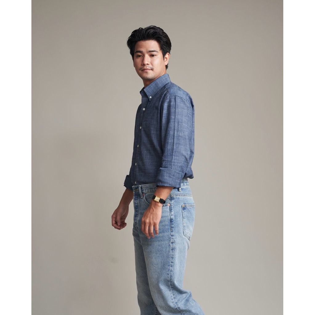 [Code20%ทักแชท] The Finery - The Dalton Shirt สี Denim | ผ้า Chambray | คอปก Button Down | ทรง Regular Fit