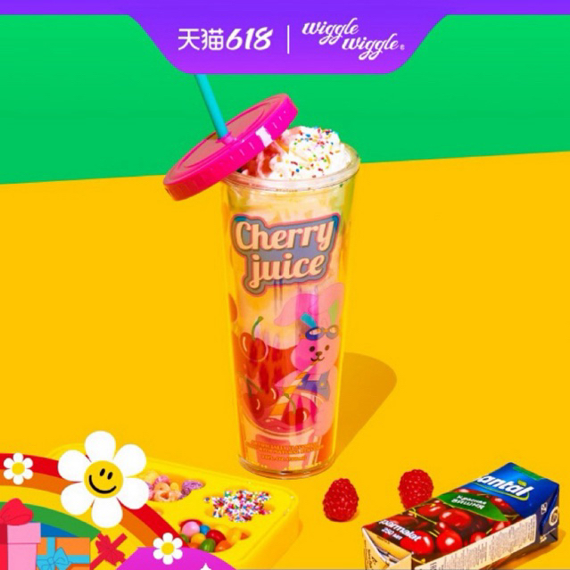 [พรีออเดอร์] แก้วน้ำพลาสติกน่ารัก wiggle wiggle