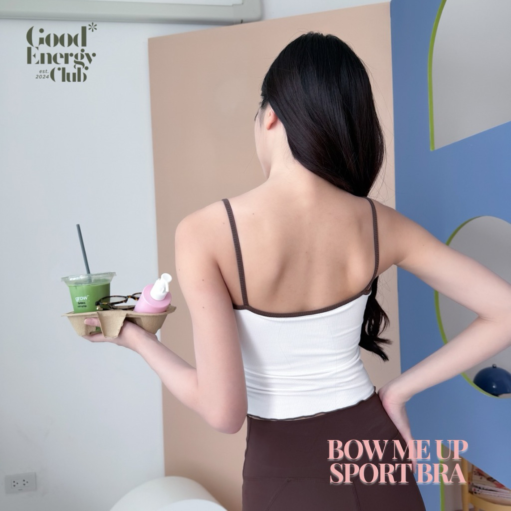 GOOD ENERGY CLUB - BOW ME UP SPORT BRA[0018] สปอร์ตบราสายเดี่ยว ดีเทลโบว์ผ้าร่อง (11A-11D) - รูปที่ 6