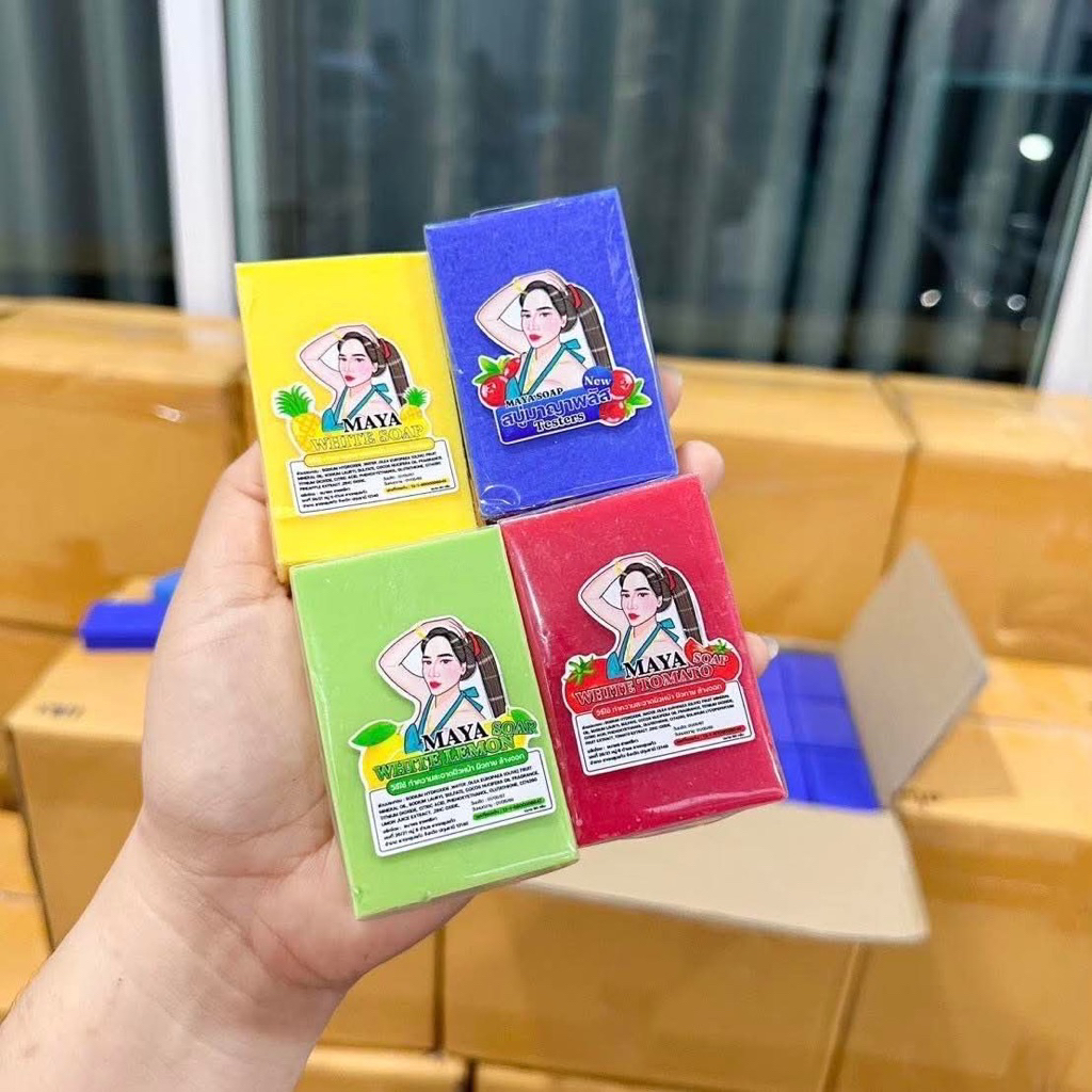 ( ของแท้/กดในไลฟฟ์ลด50% )  สบู่มาญา MAYA ทำความสะอาดผิวกาย ช่วยให้ผิวใสมีออร่า ขนาด 60 กรัม