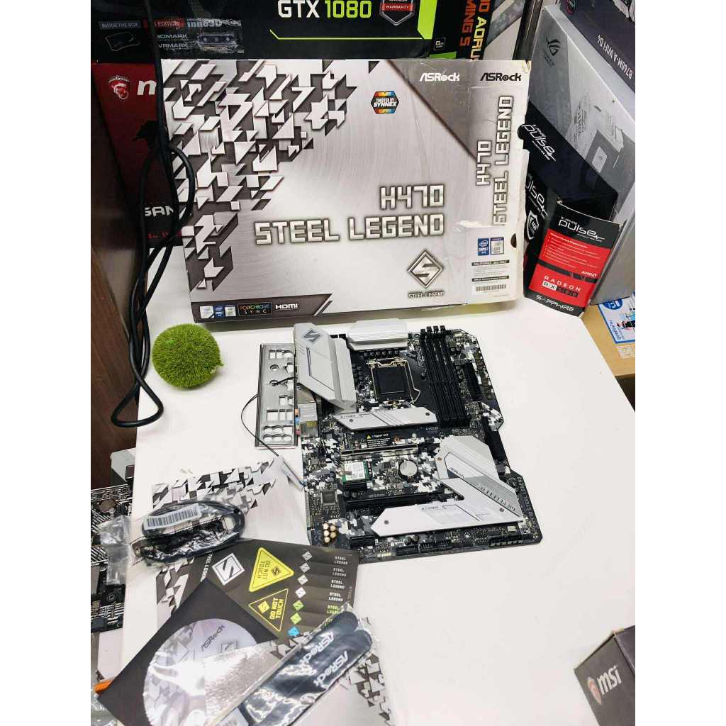 MAINBOARD 1200 ASROCK h470 STEEL LEGEND+wifi มีกล่อง มีฝาหลัง ประกันร้าน