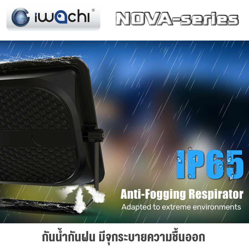 IWACHI ฟลัดไลท์ โซล่าเซลล์ 100W 200W 300W 400W 500W แสงขาว แบตเตอรี่ลิเธียม วัสดุABS IP65กันฝน - รูปที่ 2